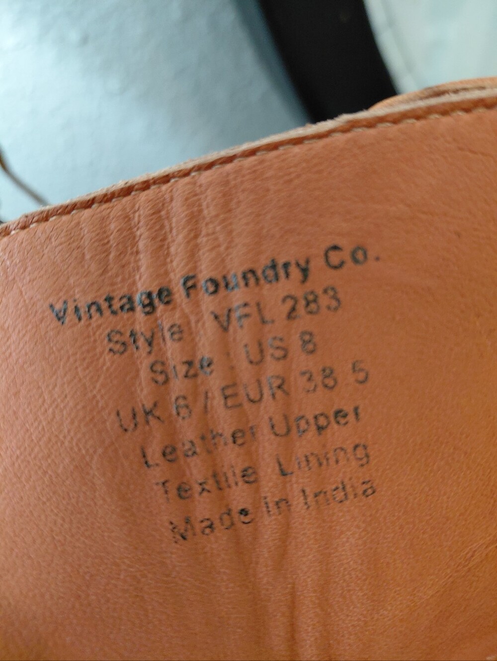 Vintage Foundry Co. Sz. 8 Tan Leather Sadelle Lace Up Boots - Picture 11 of 16
